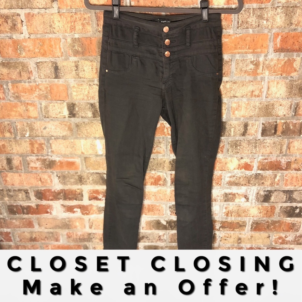 Refuge dark grey high waisted skinny jeans
